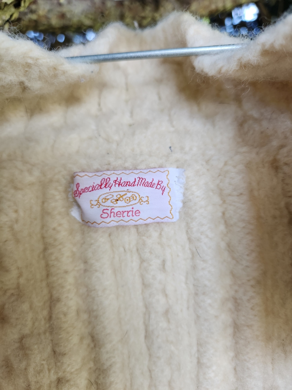 Vintage Handmade Heavy 100% Sheep Wool Cardigan Sweater Jacket Flawless Cream - Picture 2 of 10